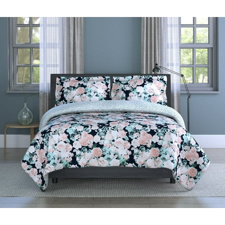 Inspired Surroundings, (3) Piece Full/Queen Comforter Set - English Garden Floral Print - Comforter 90" x 90", (2) 20" x 26" Shams - 100% Polyester (Microfiber)