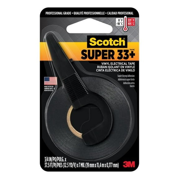 Scotch® Super 33 ™ Vinyl Electrical Tape,10414NA, 0.75 in x 12.5 yd