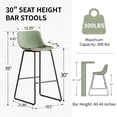 thumbnail image 3 of FIRAVOE Bar Stools Set of 3, 30 Inch Counter Height Bar Stools with Back, Faux Leather Modern Barstools High Bar Stools Chairs for Kitchen Island, Green, 3 of 13