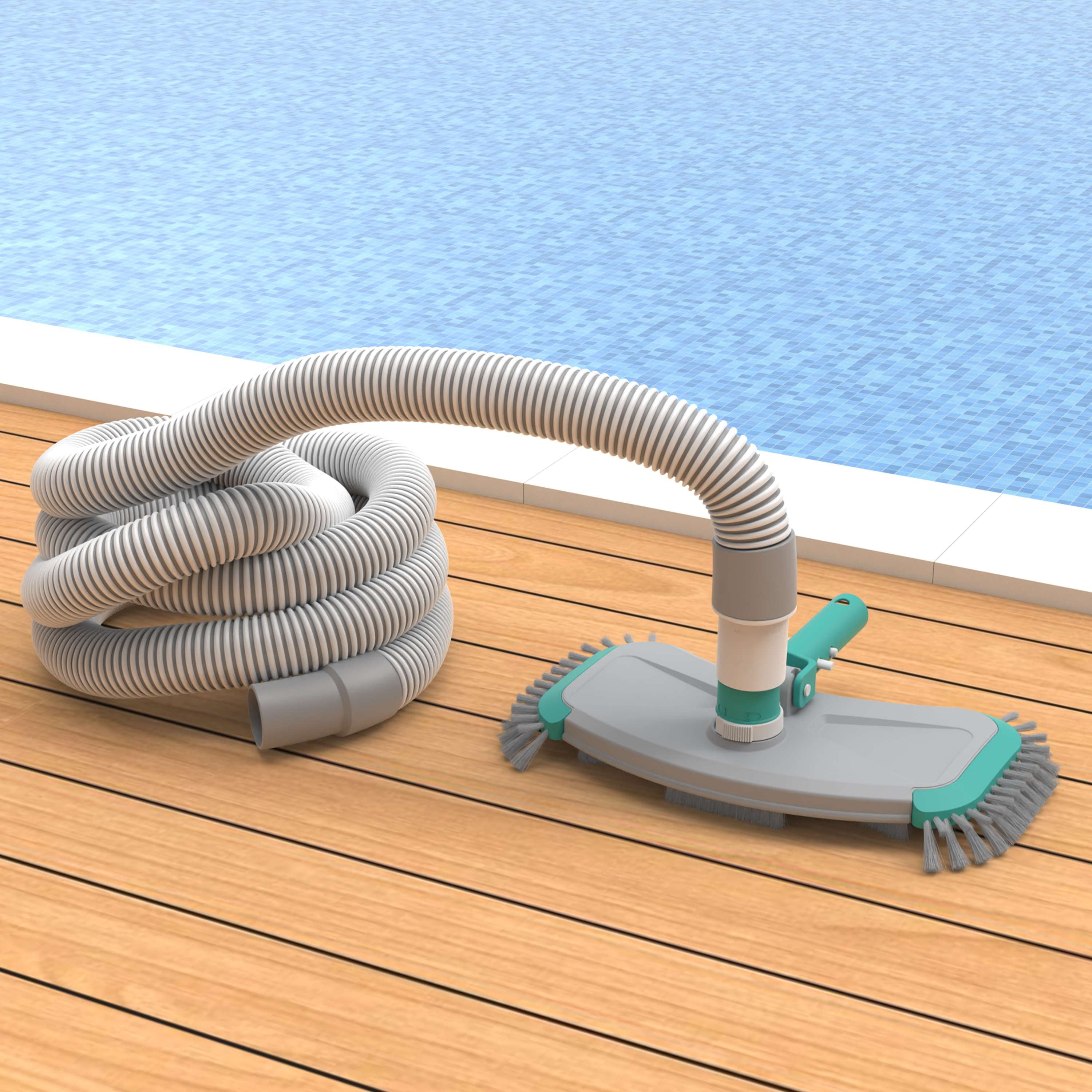 Mainstays Cleaning Kit for Pools - Two Piece - Teal & Grey & White