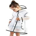 thumbnail image 1 of Enfants Garçons Filles à Capuche Transparent Imperméable Pluie Imperméable Protecteur Blanc 3-6 Ans, 1 of 6