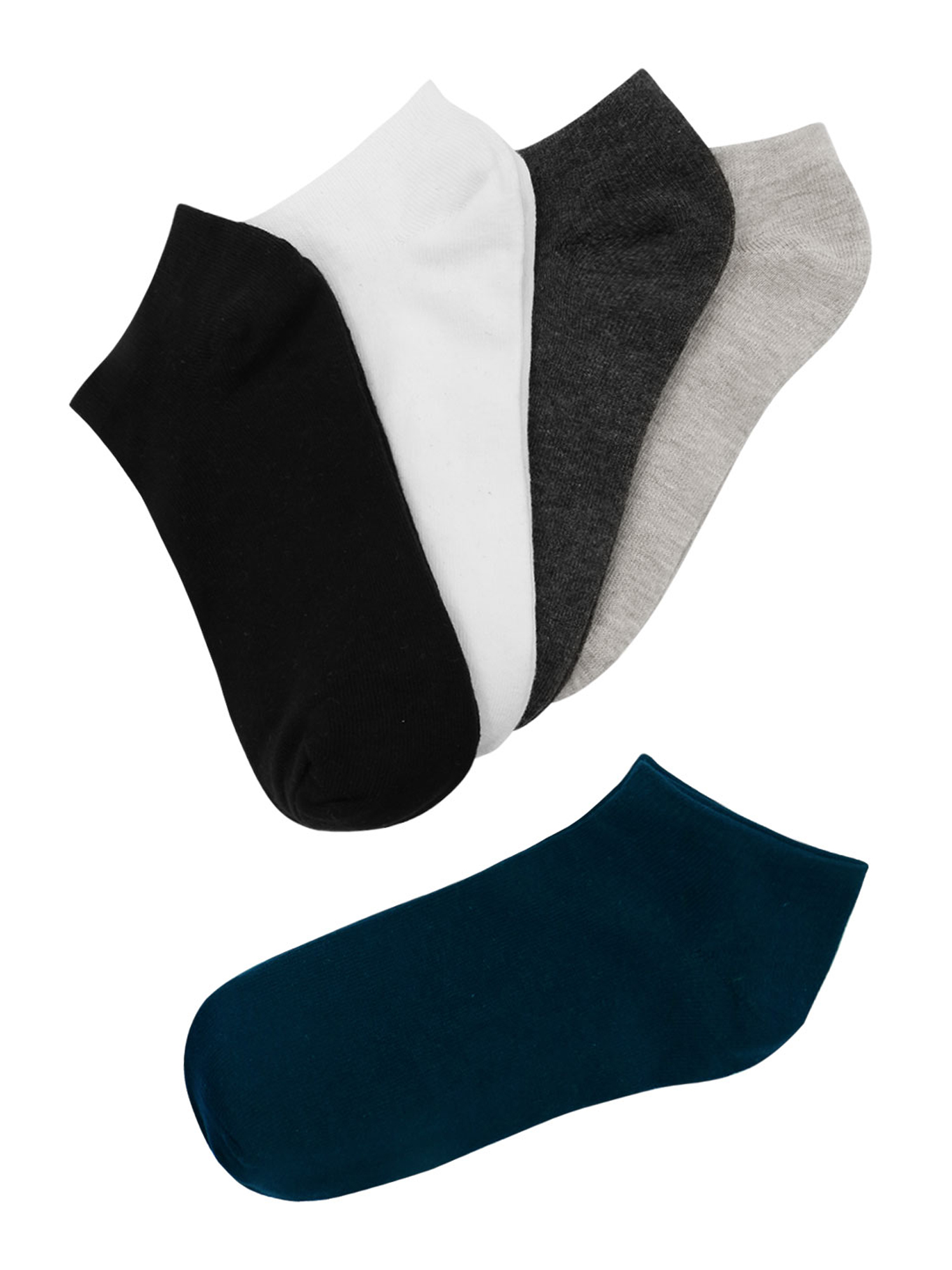 Unique Bargains Anti-Slip No show Hidden Ankle Socks 5-Pack (Men's ...