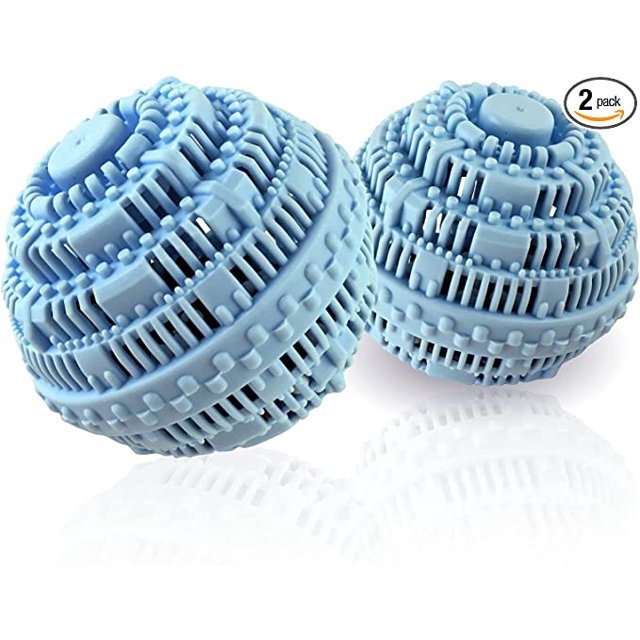 Paquete de 2 bolas de detergente para ropa - Bolas de detergente natural no químicas para lavadora - Bola de lavado ecológica y alternativa de detergente para 2000 lavados (azul claro) JAMW Sencillez