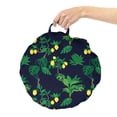 thumbnail image 2 of Lemon Tree Round Floor Cushion with Handle, Rhythmic Style Forest Theme Botanical Blossoming on Dark Tone Background, Decorative Pillow for Living Room & Dorms, 18" Round, Multicolor, by Ambesonne, 2 of 4