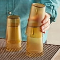 thumbnail image 3 of TrueCraftware-Set of 12 Pebbled Tumbler/Drinking Cups 12-Ounce Amber Color- Reusable Premium Water Iced Tea Glasses Stackable Dishwasher Safe Break-Resistant for Home and Restaurants, 3 of 6