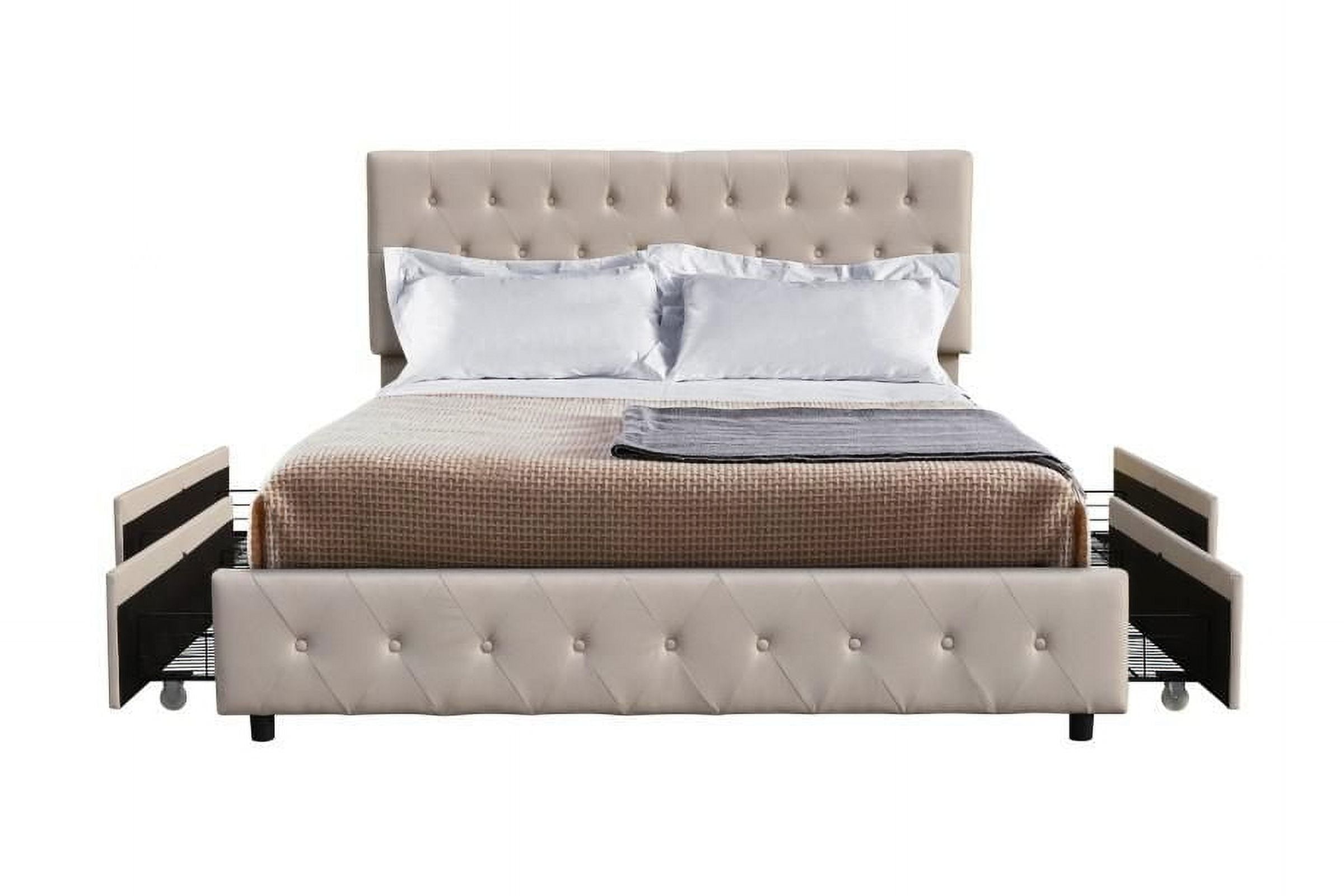 Mason Twin Platform Storage Bed, Beige