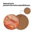 thumbnail image 4 of Multi-Shape Mdf Cork Coaster 4 Pieces Of Anti-Slip, Anti-Wear And Anti-Fouling 3.9in Easy To Clean And Stable Structure Orange And Red Gold Marble Round Shape, 4 of 7