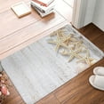 thumbnail image 5 of Seashells Bath Mat, Starfish Marine Rope in Vertical Direction Wood Surface Ocean Beach Nautical Print bathroom mat doormat 16x24", 5 of 8