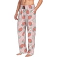 thumbnail image 2 of Uemuo Strawberry And Flowers Pattern Men's Wide Leg Palazzo Lounge Pants with Pockets Light Weight Loose Comfy Casual Pajama Pants-Small, 2 of 9