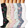 thumbnail image 1 of Calcetines de compresión FuelMeFoot, 6 pares, de 15 a 20 mm de Hg, para mujeres y hombres, 1 of 7