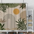 thumbnail image 2 of Bohemia Mid Century Shower Curtain Tropical Leaves Floral Abstract Sun Modern Geometric Bath Curtains Minimalism Polyester Waterproof Curtain for Bathroom with Hooks 72x72 Inches, 2 of 6