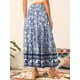 thumbnail image 3 of Falda floral Allegra K Boho con Borlas Cintura elástica Casual Maxi Faldas Azul XL, 3 of 5