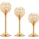 thumbnail image 1 of Candelabros de Cristal Dorado, Portavelas Decorativos para Mesa, Decoración de Hogar, Sala, Chimenea (3, Oro), 1 of 6