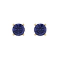 thumbnail image 3 of Clara Pucci 1Ct Tanzanite Round Cut VVS1 Push Back Stud 14k Solid hypoallergenic Gold Designer Earrings For December, 3 of 7