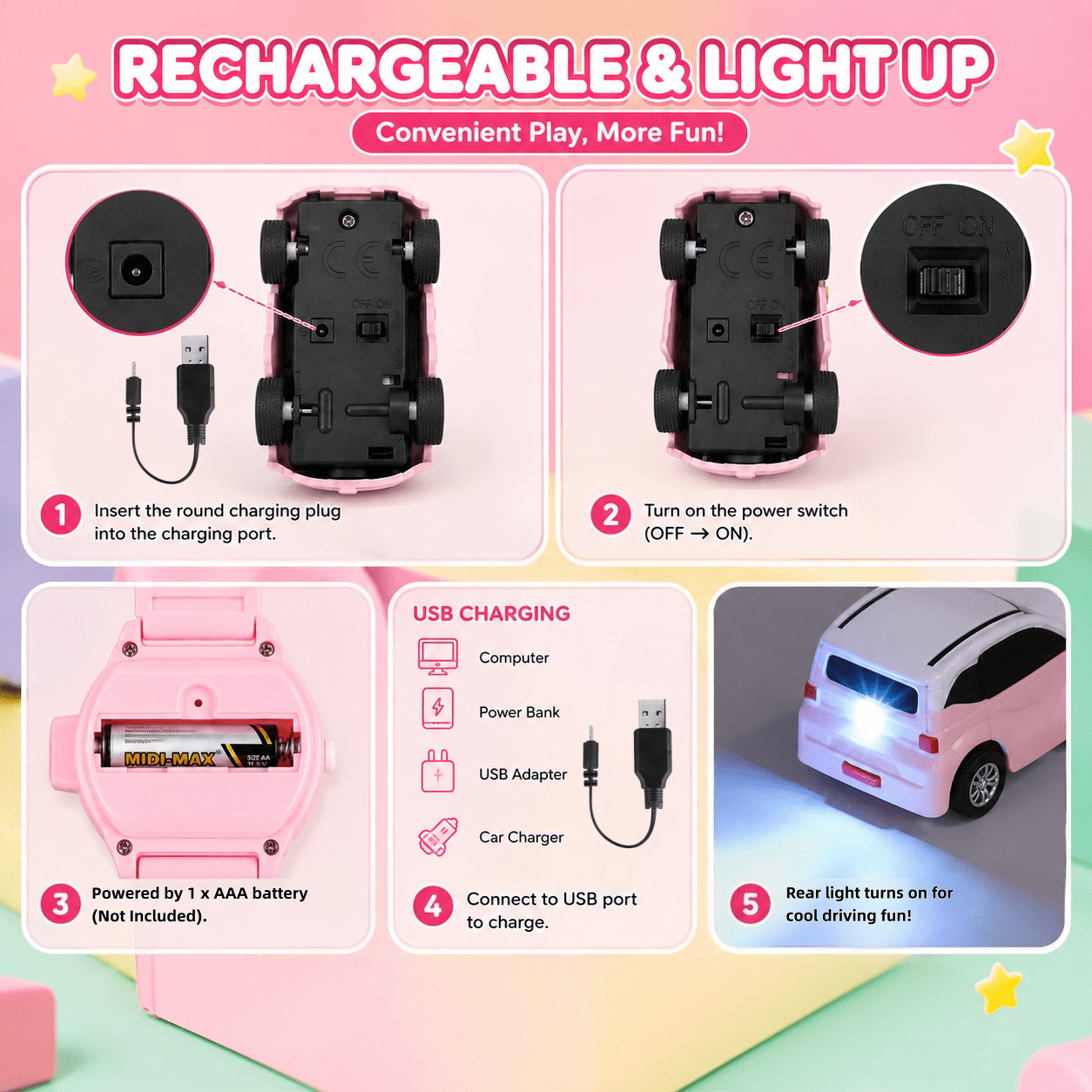 Remote Control Car Watch Toy for Kids,2.4 GHz RC Racing Car – picture 6