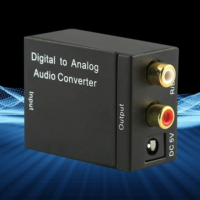Convertidor de fibra óptica negro Convertidor de audio óptico digital Digital para adaptador convertidor de audio RCA L/R