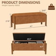 thumbnail image 2 of Modern Storage Benches with Walnut Wood Legs, 47'' Ottoman Bench with 20 Gallons Storage Space for Bedroom End of Bed, Fabric Upholstered Entryway Bench with Seating for Livingroom, Orange, 2 of 14