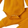 thumbnail image 6 of WOYY Outfits for Baby Girls Casual Solid Ribbed Long Sleeve Bodysuit Romper Pants Set, Sizes 0-18 Months, 6 of 7