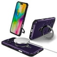 thumbnail image 2 of Dteck Magnetic Case for iPhone 16 Plus,Shockproof Silicone+PC Case Compatible with Mag Safe Ring Holder Kickstand Cover for iPhone 16 Plus, Purple, 2 of 8