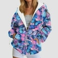 thumbnail image 2 of GEWSEY Women's Zip Up Graphic Hoodies Long Sleeve Fall Oversized Sweatshirts Ladies Hoodies Zip Y2K Outfits (Blue, S), 2 of 7