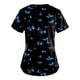thumbnail image 4 of tallas grandes lindo impreso uniforme de trabajo tops para mujeres con cuello en v manga corta camisetas divertidas ropa de trabajo camiseta con bolsillos negro / m, 4 of 4
