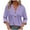Purple, variant on Taqqpue Womens 3/4 Sleeve T Shirts Plus Size Casual V Neck Buttons Tops Fall Loose Fit Solid Color Blouse Tops