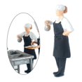 thumbnail image 3 of Cocinero Chef figuras personas modelo ferrocarril diseño figuras miniatura Chef negro 2 Zulema Figuras de muñecas en miniatura, 3 of 8