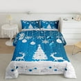 thumbnail image 3 of Homewish White Christmas Tree Queen Comforter Set,Cartoon Xmas Reindeer Bedding Sets,Happy New Year Bedding Comforter Set For Kids,Super Cozy Room Decor Reversible,3pcs, 3 of 9
