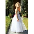 thumbnail image 5 of Ekidsbridal Girl Baptism Flower Girl Dress - White Tulle Keyhole Bak A-Line with Sequin Sash 178mh-A (Size: 2-12), 5 of 5