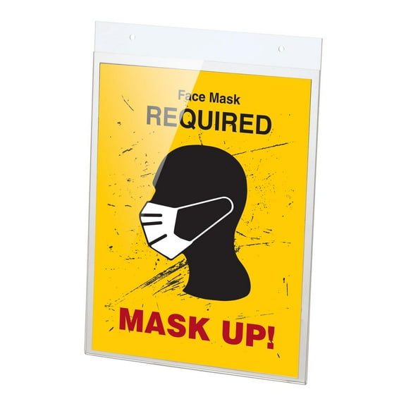 Officemate Vertical Wall Mount Sign Holder, 8.5 x 11 inches, Clear (23002)