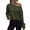 Army Green 18, variant on Cute Tops for Women Solid Off Shoulder Long Drop Shoulder Sleeve Cropped Sweatshirt, Oversized Cuffed Pullover Top, Slash Shoulder Casual Tee