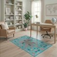 thumbnail image 2 of ODIKA Nautical Reef Coral Center Map Ocean Compass Border Vintage Turtle Flowing for Playroom, Bedroom, Reading Nook, Pet Friendly & Kids Safe Play, 2 of 7