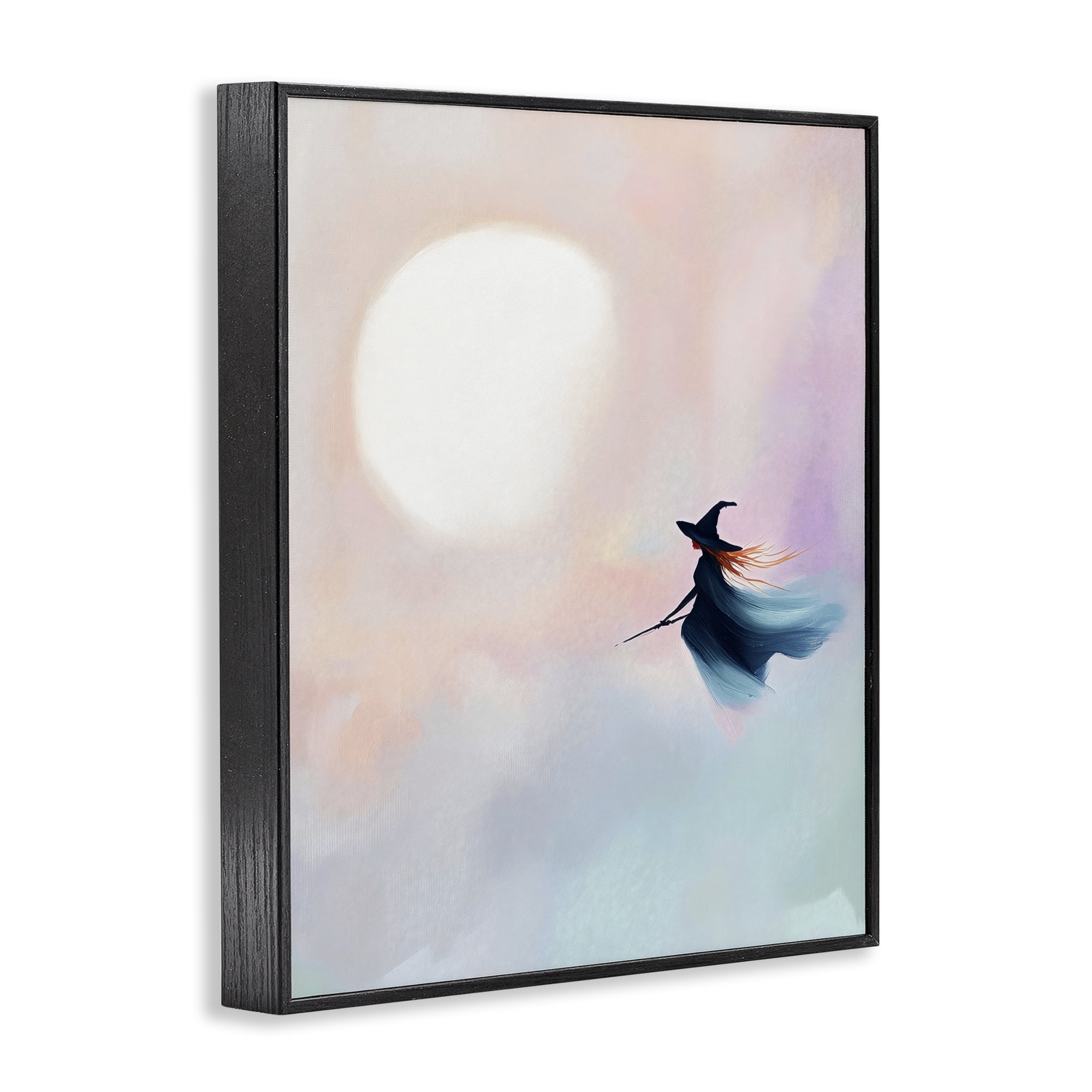 Stupell Industries Witch Flying at Sunset Black Framed Giclee Art, design by The Prints Vibe