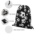 Soccer Ball Drawstring Bags Initial Drawstring Backpack Sackpack Black
