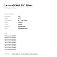 thumbnail image 3 of Lexus GX460 18" Silver OEM Factory Wheel Rim 4261160870, 3 of 3