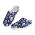 thumbnail image 2 of Picia crystal cool Skull flower for Women's Lamb-hug Comfy Fleece House Slippers Memory Foam, Slip-on House Shoes Indoor Outdoor-44/45, 2 of 7