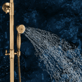 thumbnail image 2 of Antique Brass Bathroom Shower 8 inch Rainfall Shower Head Sets Vintage 2 Cross Knobs Fixture with Handheld Spray Wall Mounte Rainfall Shower Faucet Sets Vintage, 2 of 6