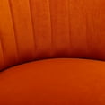 thumbnail image 5 of 360-Degree Swivel Accent Armchair with Wide Upholstered Seat and Metal Base, Round Barrel Chairs in Fluffy Velvet Fabric for Living Room, Bedroom, Orange, 5 of 8