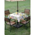 thumbnail image 4 of Outdoor Tablecloth with Umbrella Hole for Patio/Picnic/Party/Camping, Spring Flowers Blossom Waterproof Table Cloth Square Cover Washable, Pastoral Farmhouse Botanical Leaves (60"x 60"), 4 of 8