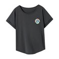 thumbnail image 4 of Camiseta para mujer verano moda casual básica camiseta para ir de compras caminar trabajo S, 4 of 7