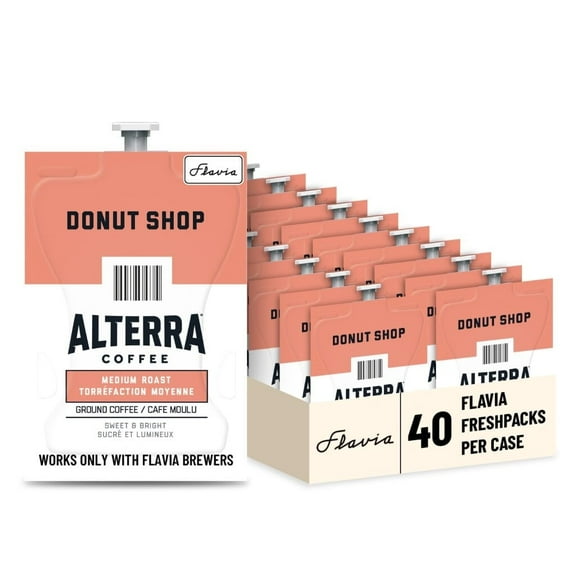 Flavia Alterra Donut Shop Coffee Freshpacks for Flavia Brewers, Medium Roast (Case of 40)