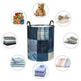 thumbnail image 4 of Fotbe Indigo Patchwork Quilt Pattern Laundry Basket with Handles, Waterproof Large Laundry Hamper, Wash Bag for Corner Dorm, Rolling Laundry Basket with Handles-Medium, 4 of 6
