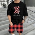 thumbnail image 2 of WILLBEST Conjunto de Camiseta y Pantalones Cortos de Verano para Hombre, Informal, con Estampado de Oso, Diseño A Cuadros, para Gimnasio, Deportes y Vacaciones, 2 of 6