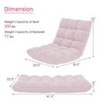 thumbnail image 3 of Costway Adjustable 14-Position Floor Chair Folding Lazy Gaming Sofa Chair Cushioned New Light Pink, 3 of 10