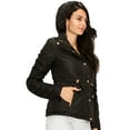 thumbnail image 4 of Made by Johnny Women's Lightweight Quilted Zip-Up Jacket with Hoodie XXL BLACK, 4 of 4