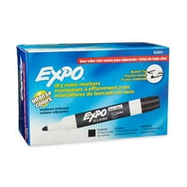 EXPO Low Odor Dry Erase Markers, Bullet Tip, Black, 12 Count
