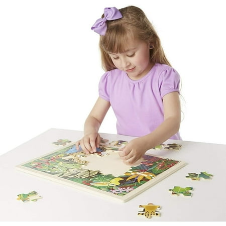 Melissa & Doug Rainforest Wooden Jigsaw Puzzle With Storage Tray (48 pcs)