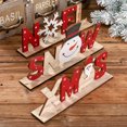 thumbnail image 1 of Adorno de mesa con letras de Papá Noel, muñeco de nieve, copos de nieve, decoración de madera para fiestas navideñas, 1 of 9