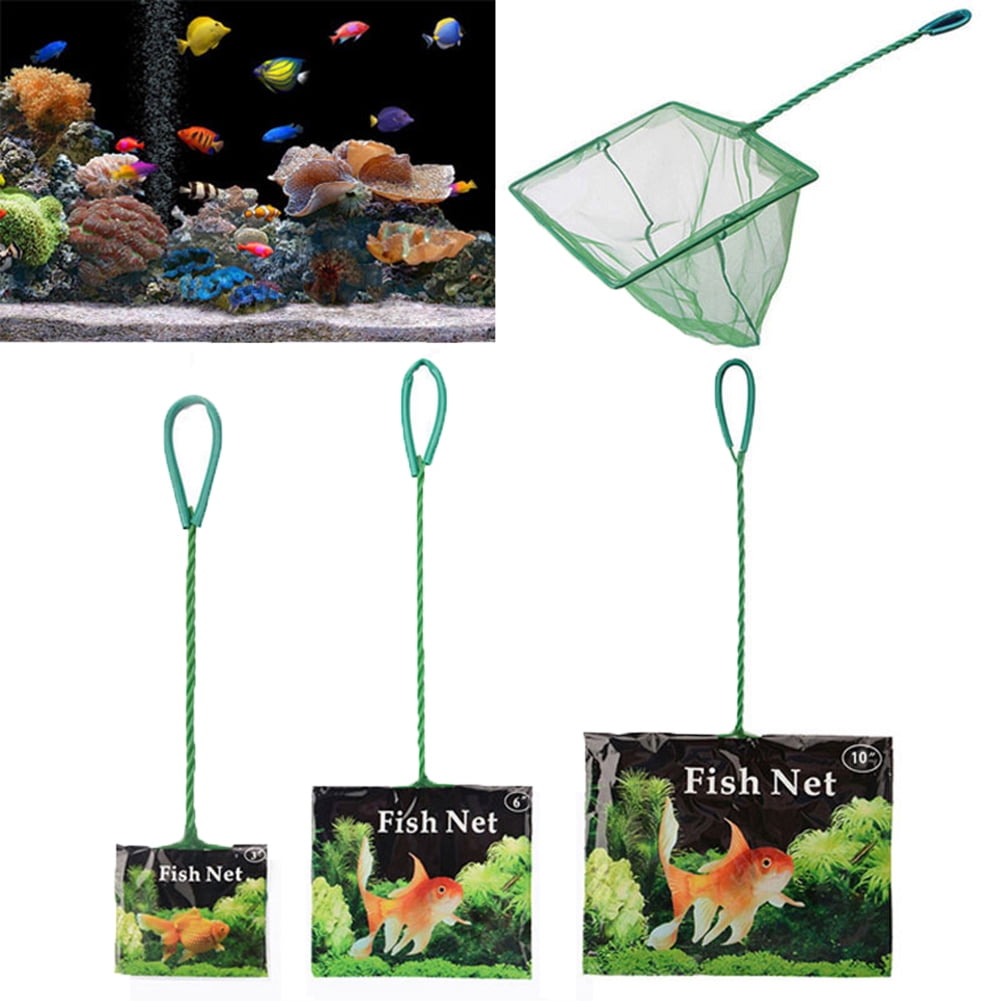 SPRING PARK Portable Aquarium Net Fine Mesh Small Fish Catch Nets with Plastic Handle