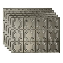 FASÄDE Chain Decorative Vinyl 18in x 24in Backsplash Panel in Brushed Nickel (5 Pack)
